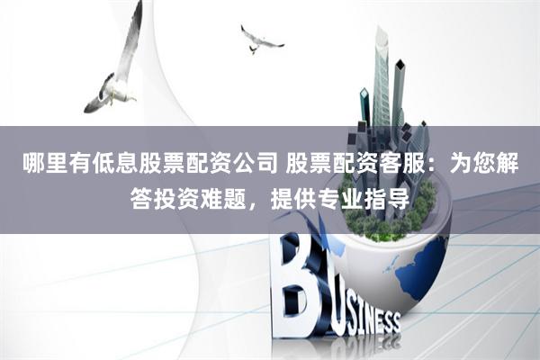 哪里有低息股票配资公司 股票配资客服：为您解答投资难题，提供专业指导